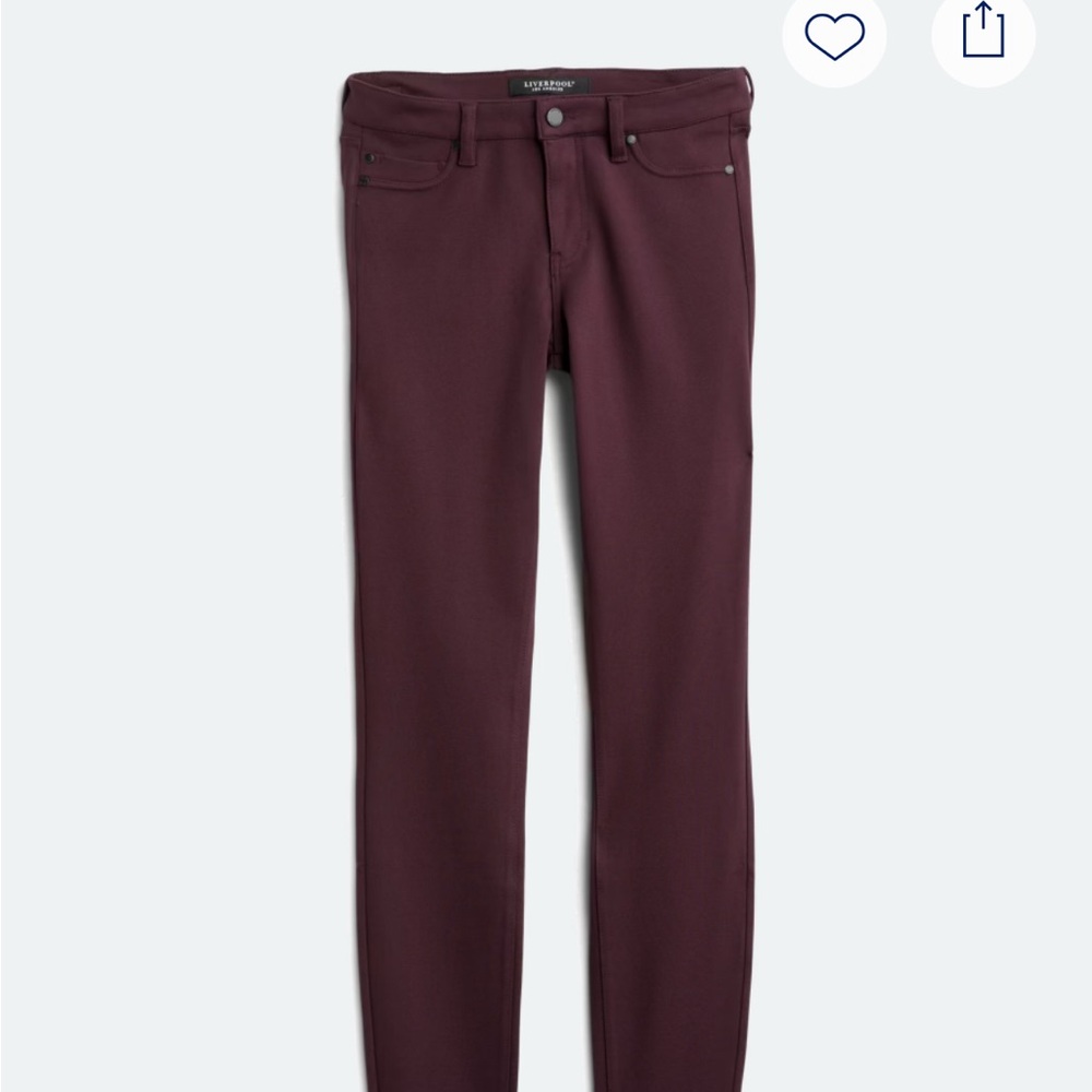 Liverpool Burgundy Skinny Pants